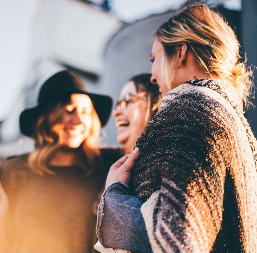 Woman laughing together